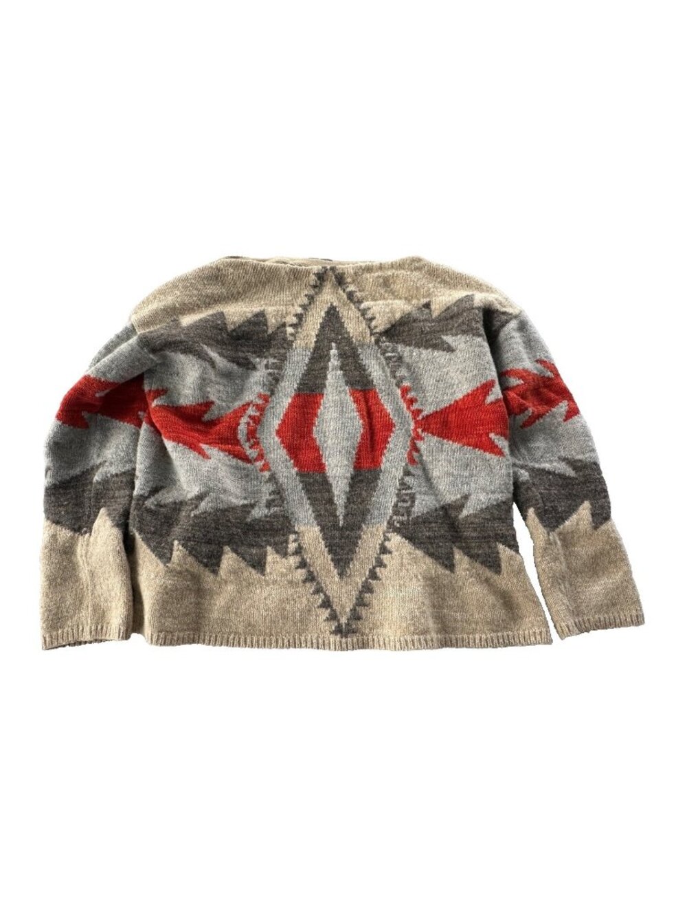 Lauren Ralph Lauren M Lambswool Chunky Aztec Southwestern Knit Sweater Beige